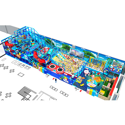 Ocean Theme Indoor Play Structure with Soft Play Area DLA0006