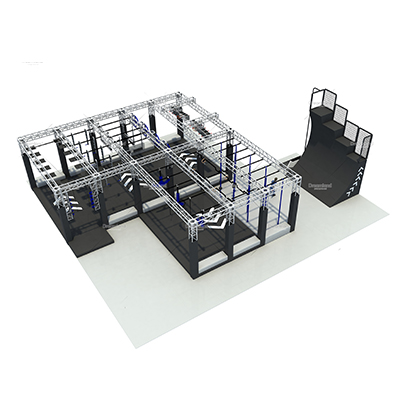 Customized Ninja Warrior Course with Wrapped Wall DLB0001