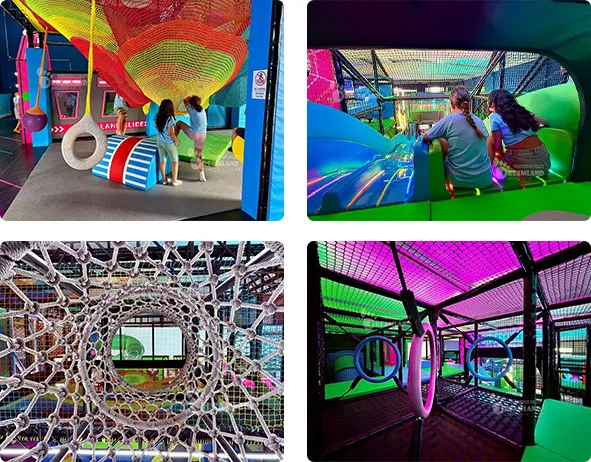 Climbing Net,LED Wave Slide,Multi-Level Soft Play Area,Soft Play Structure