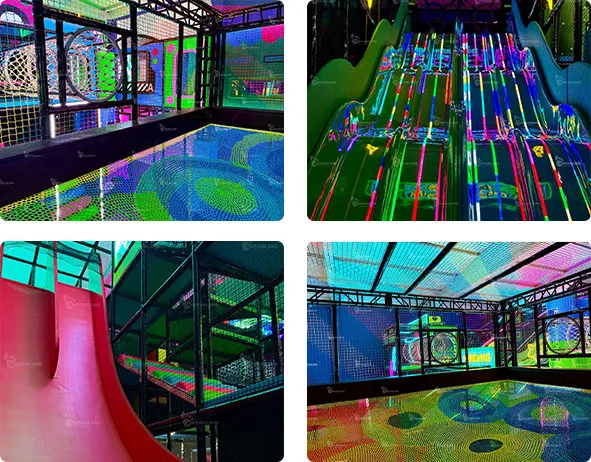 Climbing Net Structure,LED Wave Slide,Magic Slide,Rainbow Net