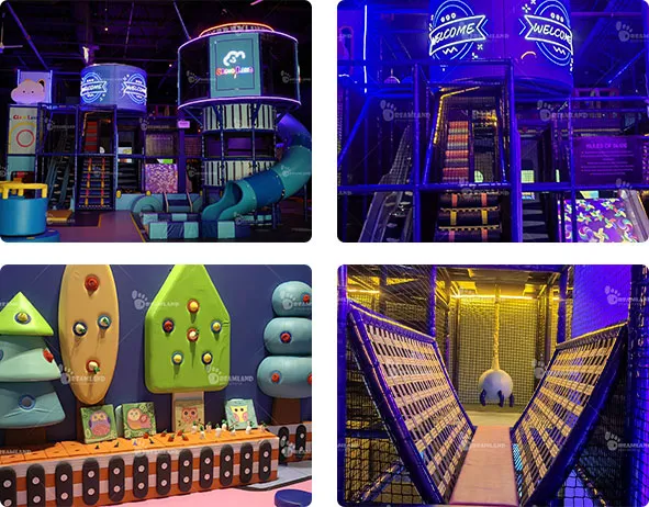 Cloud Land Family Entertainment,spider tower,toddler area,V-Rope Bridge Walk