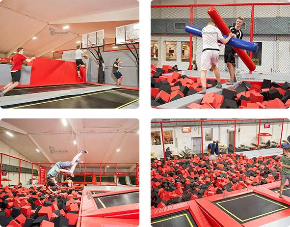 basketball trampoline,battle beam,foam pit,trampoline with foam pit
