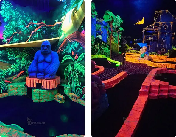 GloGolfZapZone,Indoor Glow-in-the-Dark Miniature Golf