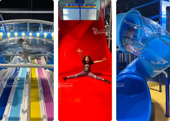 Four-Lane Fiberglass Slide,magic slide,Spiral Tube Slide