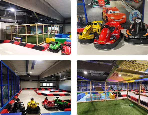 Diverse Sports Zones for All-Age Activity,Miniature racing car,mini-car racetrack,The Indoor Field Turf Football Pitch