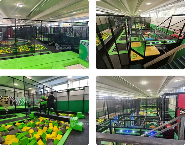 Indoor Integrated Trampoline Theme Park,Three-Level Mega Soft Play,Trampoline Park Foam Pit Interactive Area,Trampoline park