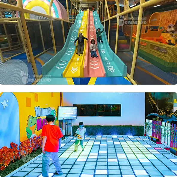 Four-Lane Fiberglass Slide,Super Grid Jump