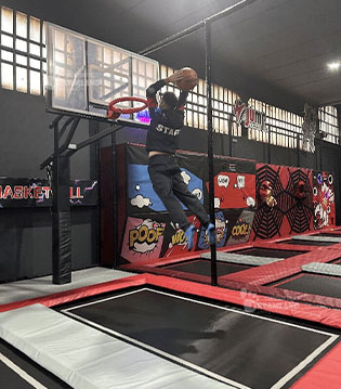 Bsketball with trampoline