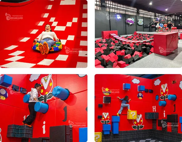 Donut slide,Foam pit,Mario,Super mario