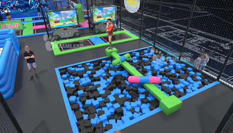 Trampoline Park Swing Bridge