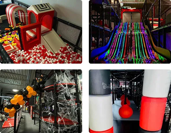 ball pool,led wave slide,Multi-Level Spiral Play Tower,Obstacle Run