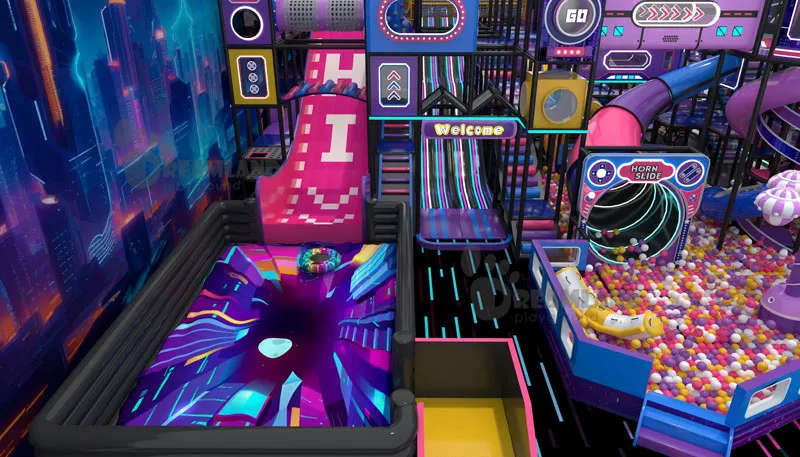 Commercial indoor playground equipment for family entertainment centers and play cafés