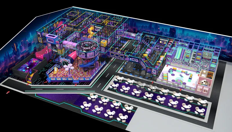 Indoor playground installation support with on-site assembly and technical guidance