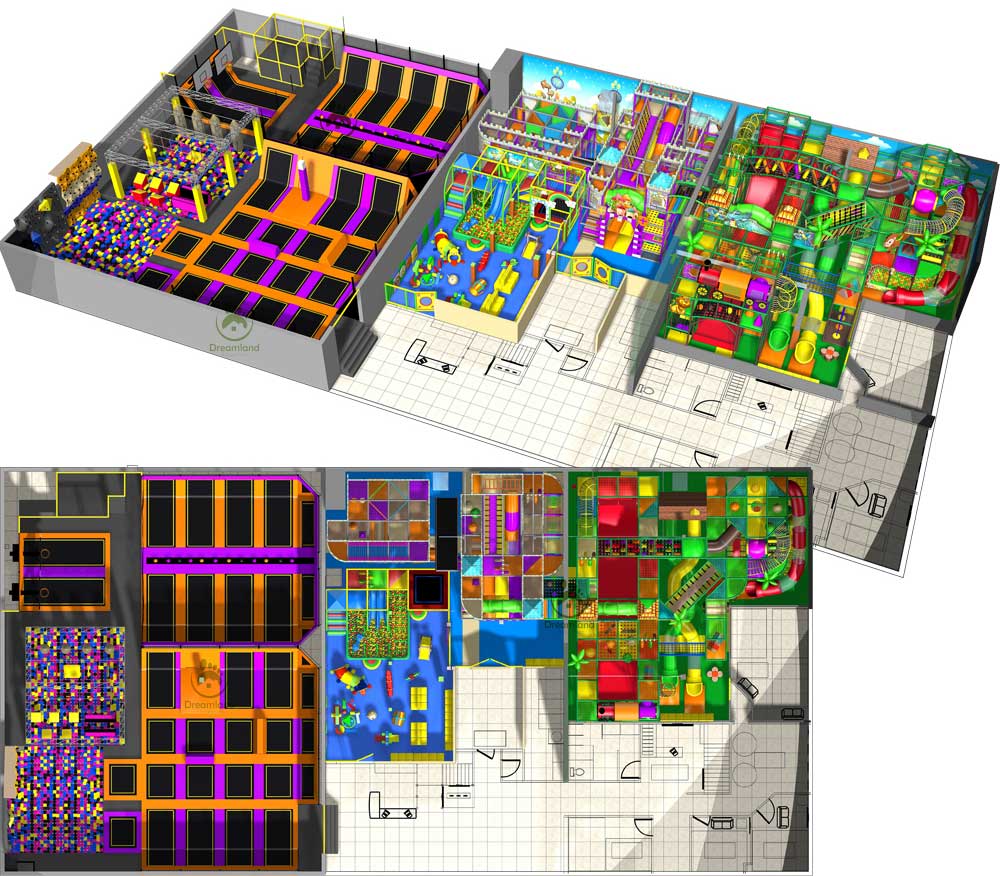 Canada large indoor playground with indoor trampoline park