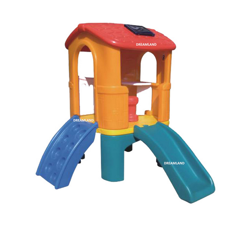 Plastic playhouse best sale with slide