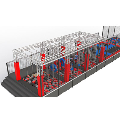 Customized adult obstaculos ninja warrior gym with foam pit DL071121