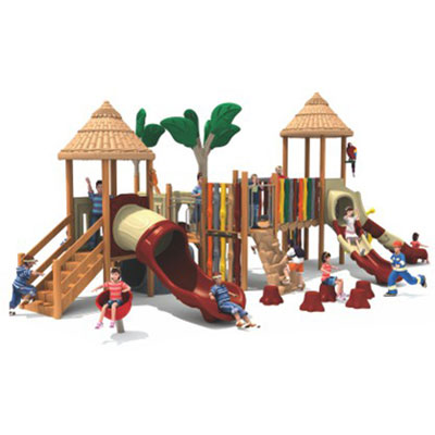 Outdoor wooden playground equipment set DL-MZY008-19360