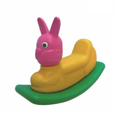 Three-colors Crazy Rabbit-shaped Rocking Horse Plastic Toys Wenzhou Manufacture