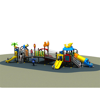 Disabled children plastic slides outdoor playground